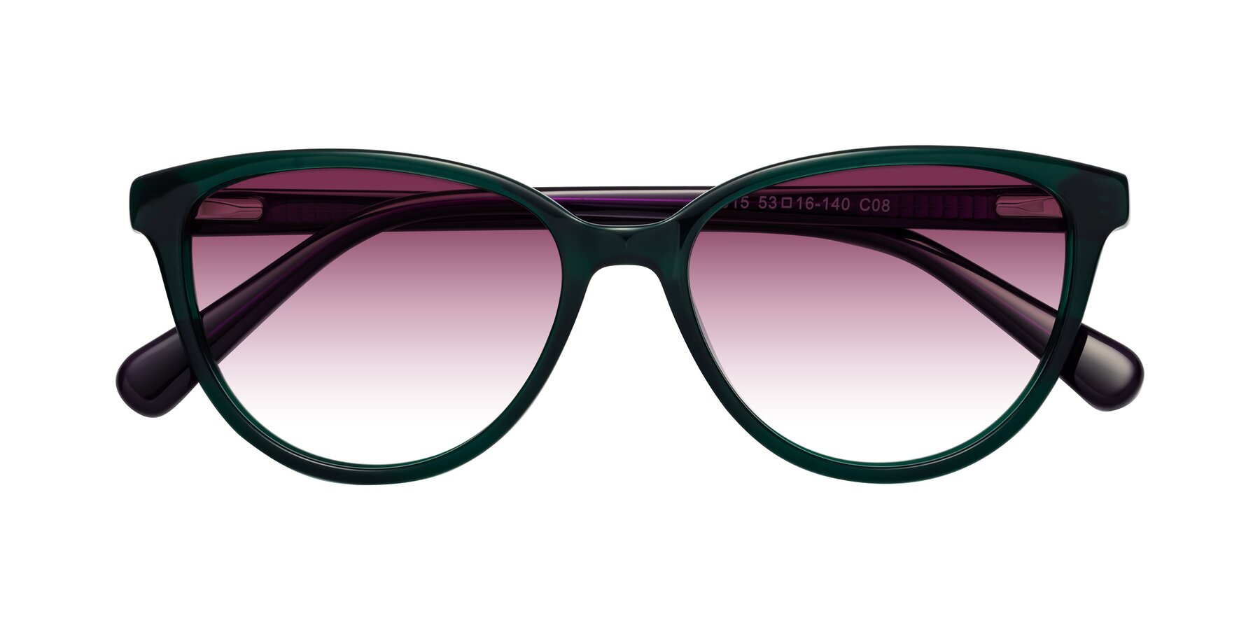 Folded Front of Guest in Green-Purple with Wine Gradient Lenses