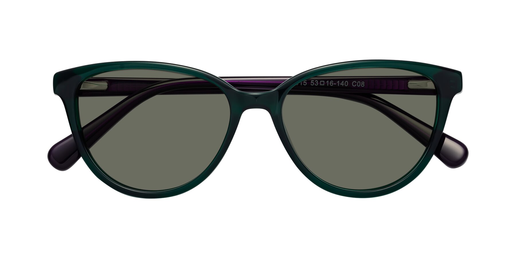 Folded Front of Guest in Green-Purple with Gray Polarized Lenses