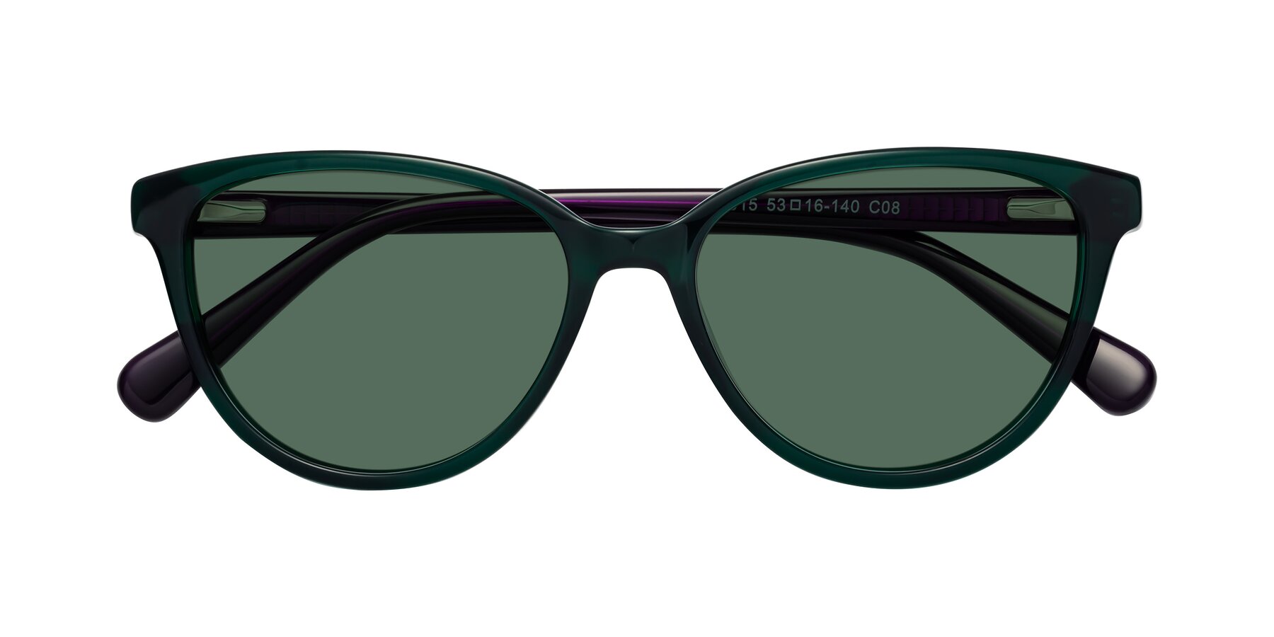 Folded Front of Guest in Green-Purple with Green Polarized Lenses