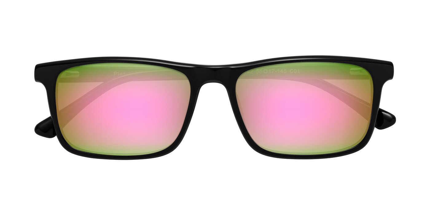Plan - Black Flash Mirrored Sunglasses