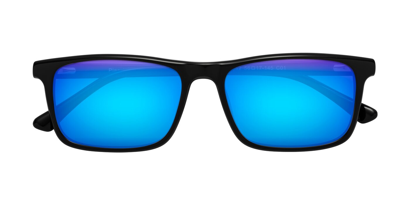 Plan - Black Flash Mirrored Sunglasses