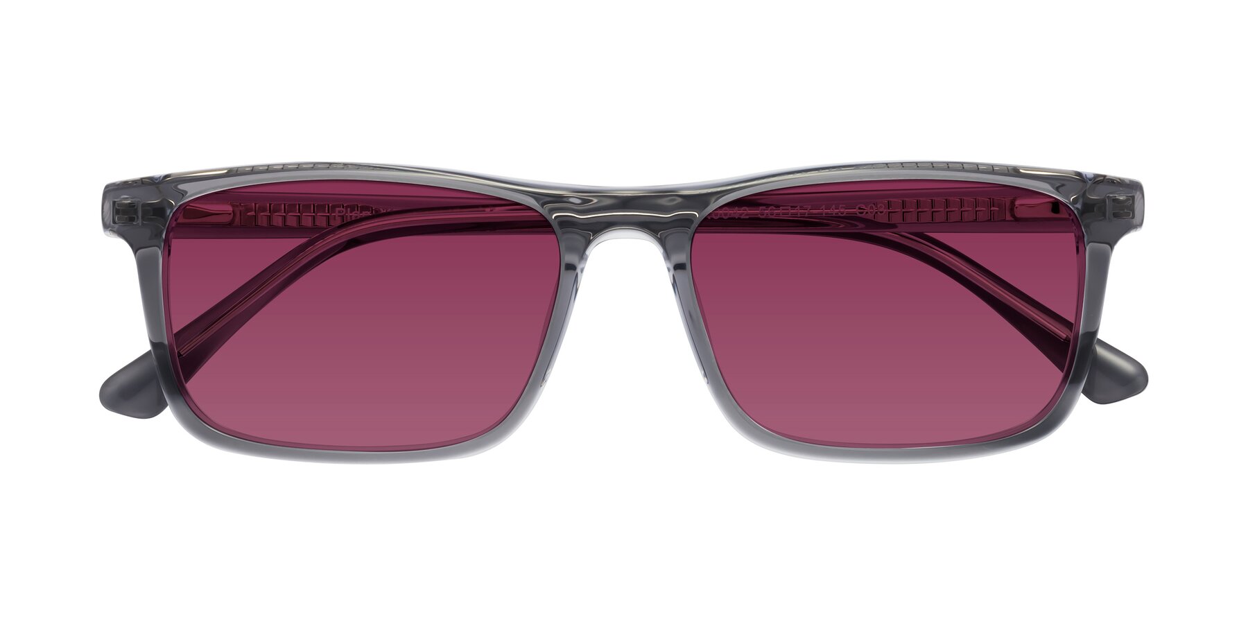 Folded Front of Plan in Gray with Wine Tinted Lenses