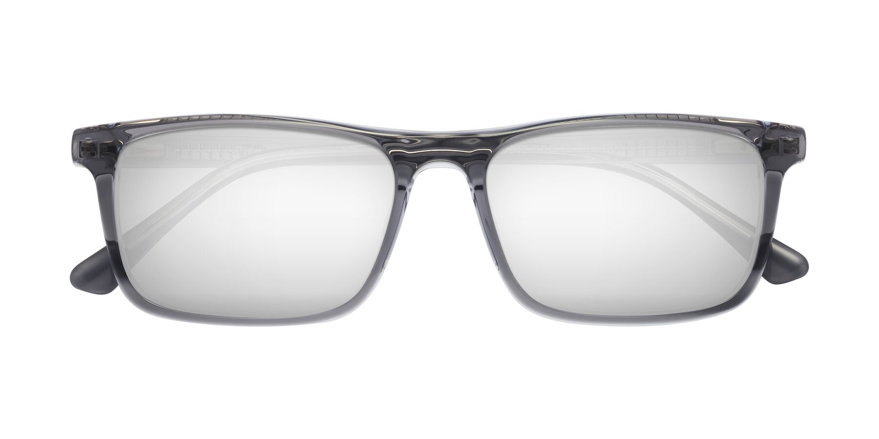 Folded Front of Plan in Gray with Silver Mirrored Lenses