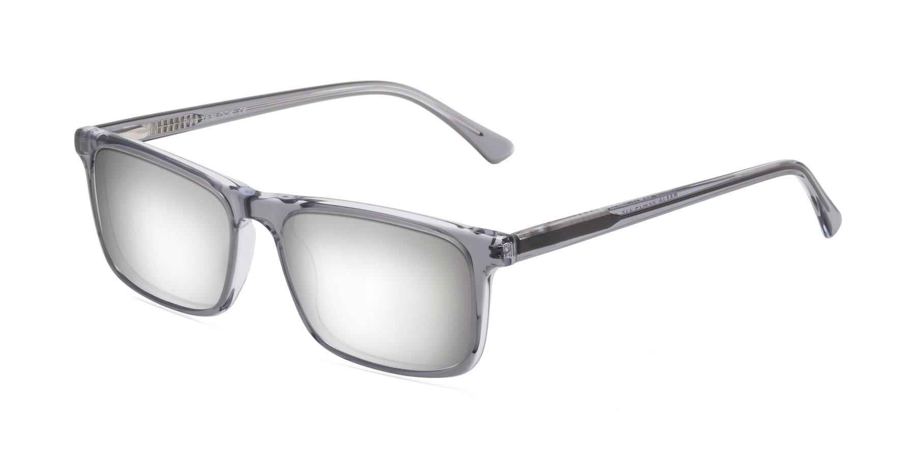 Angle of Plan in Gray with Silver Mirrored Lenses