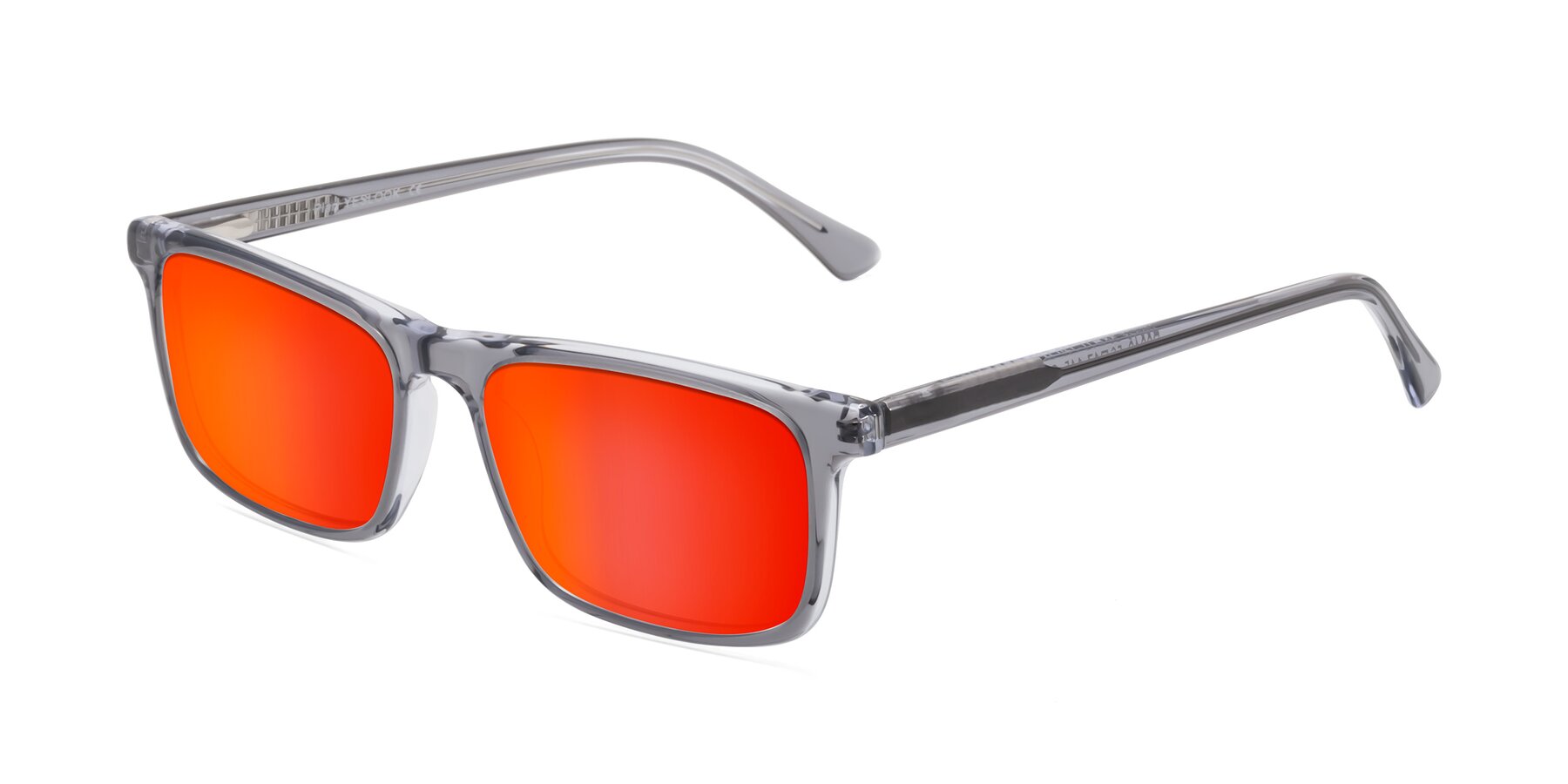 Angle of Plan in Gray with Red Gold Mirrored Lenses