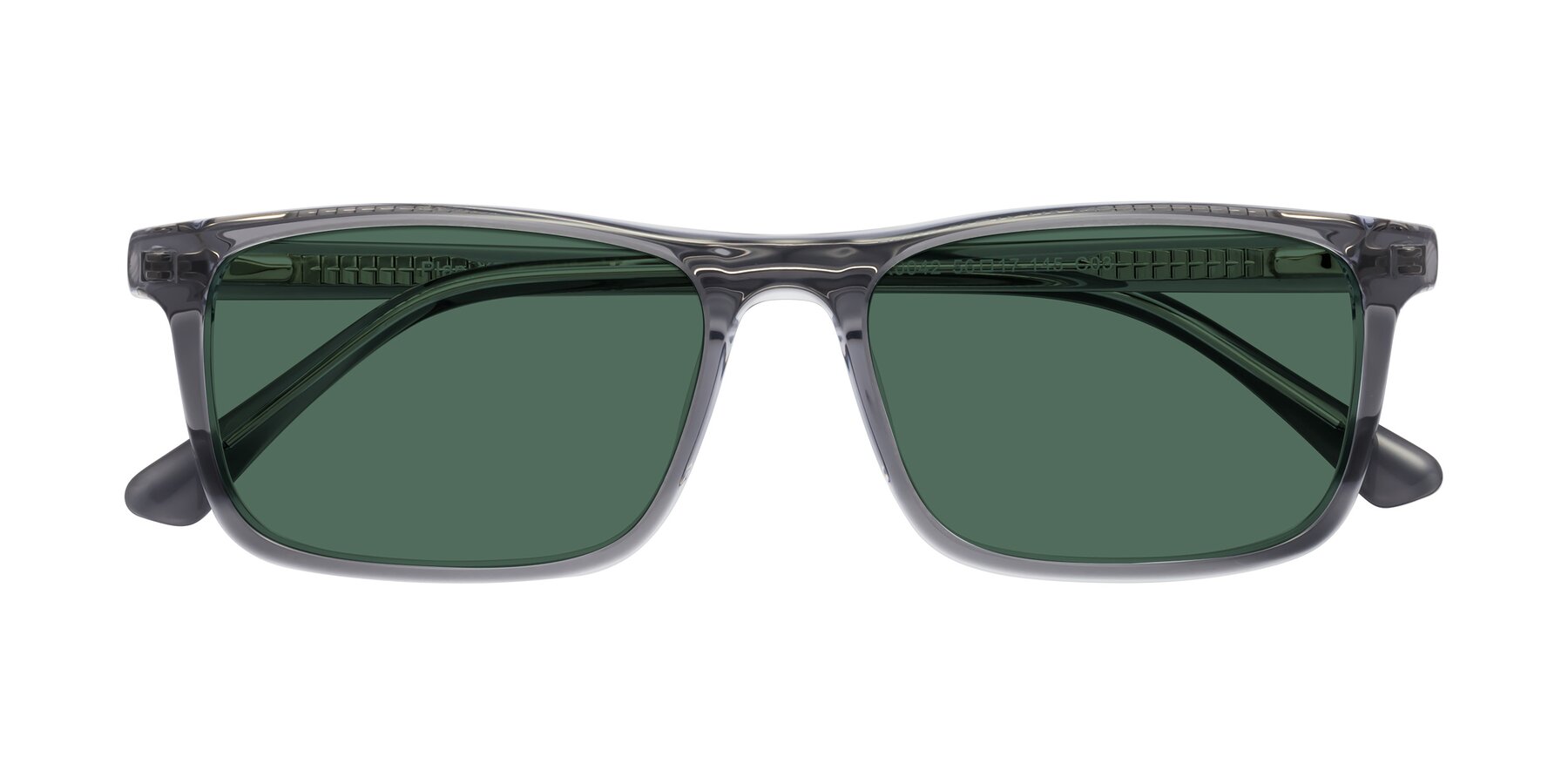 Folded Front of Plan in Gray with Green Polarized Lenses
