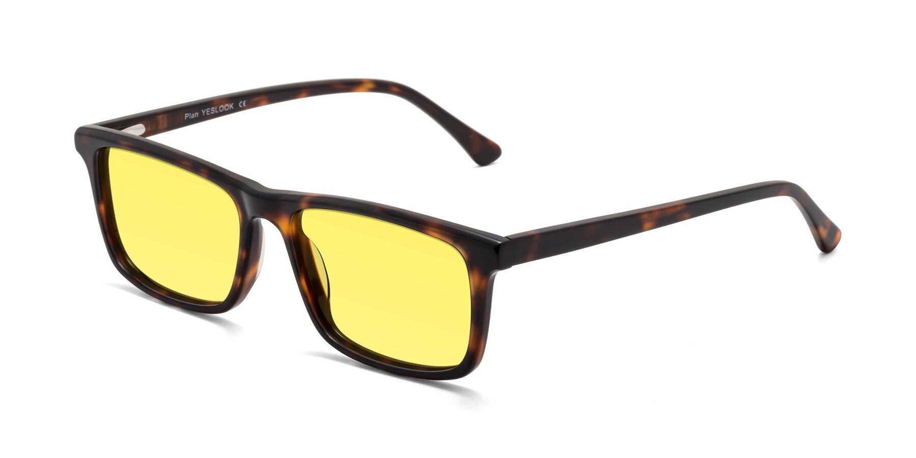 Angle of Plan in Tortoise with Medium Yellow Tinted Lenses