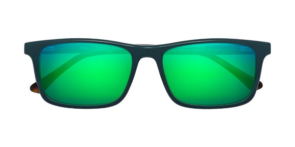 Front of Plan in Peacock Blue/Tortoise