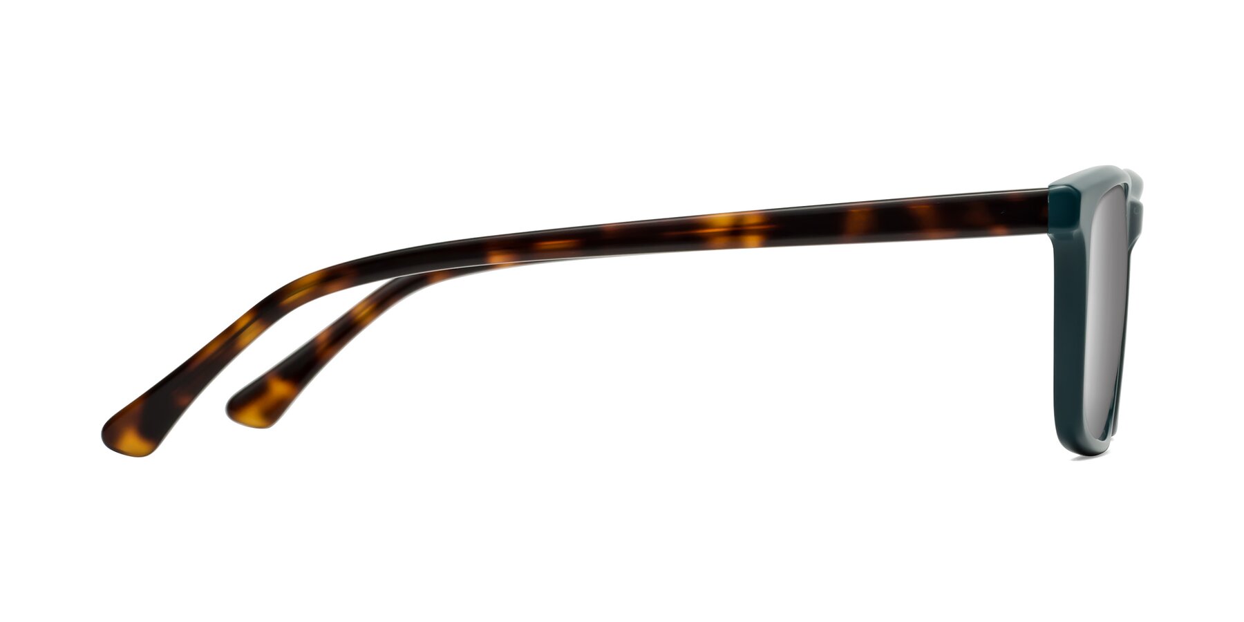 Side of Plan in Peacock Blue-Tortoise with Silver Mirrored Lenses