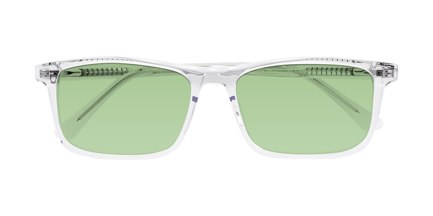 Folded Front of Plan in Clear with Medium Green Tinted Lenses