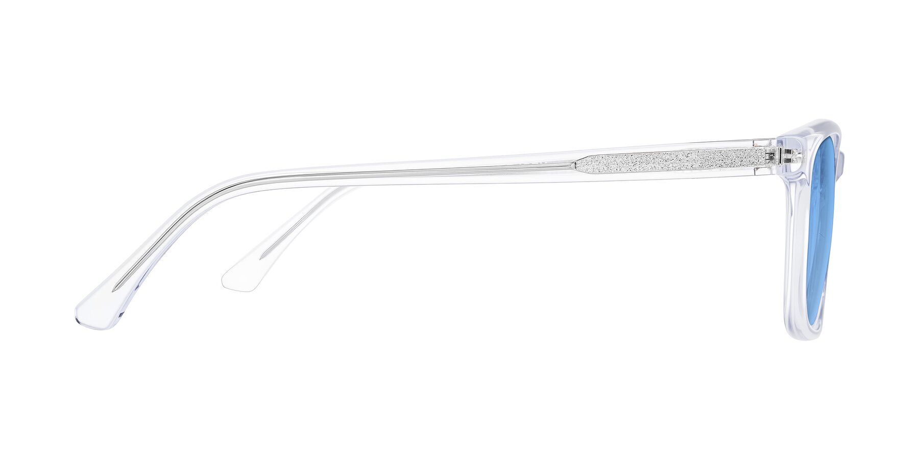 Side of Plan in Clear with Medium Blue Tinted Lenses