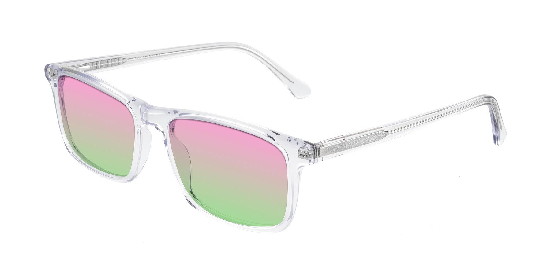 Angle of Plan in Clear with Pink / Green Gradient Lenses