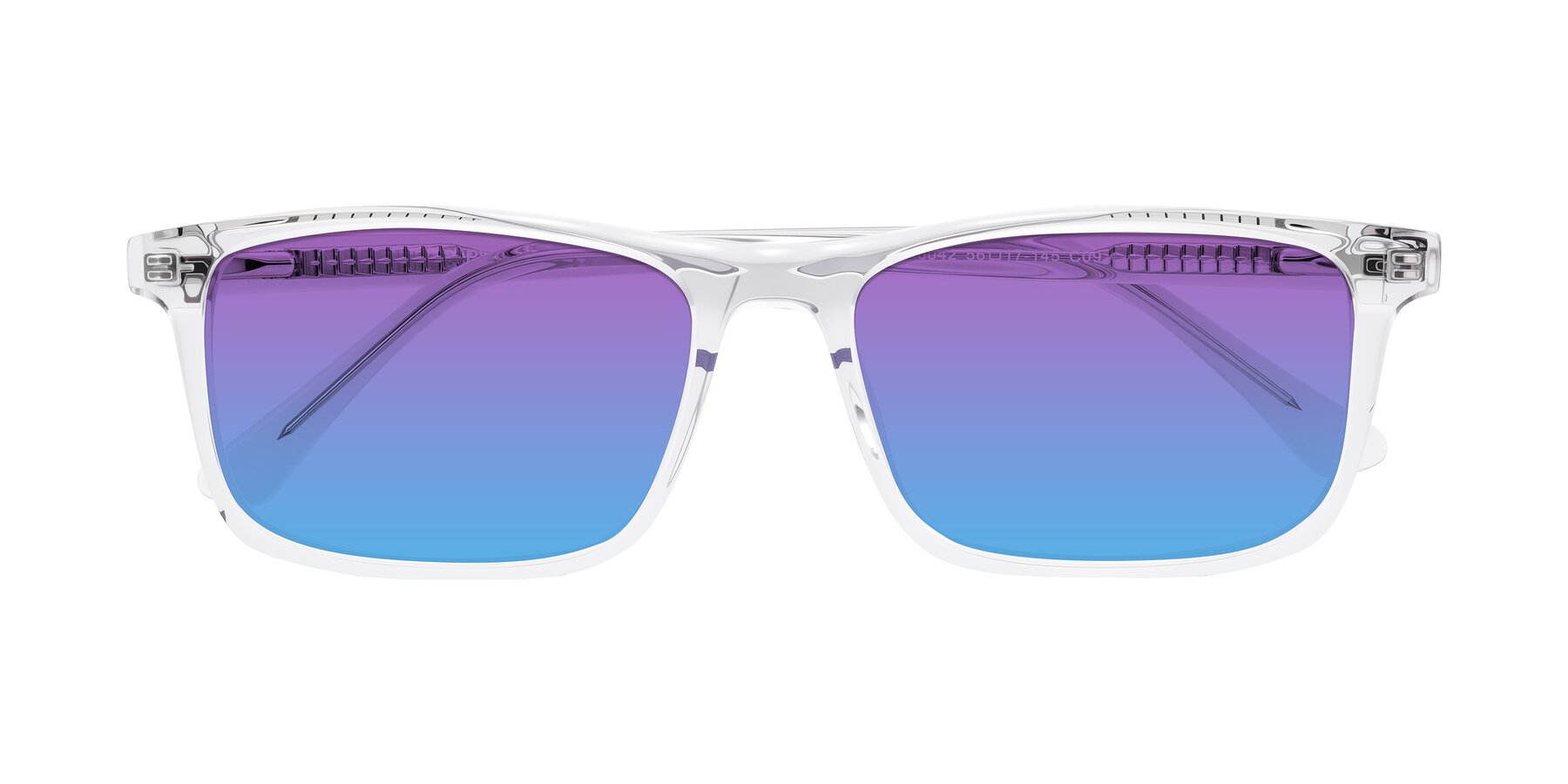 Folded Front of Plan in Clear with Purple / Blue Gradient Lenses