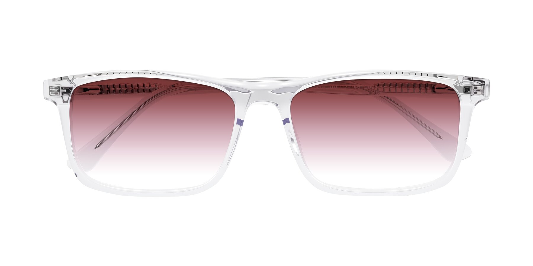 Folded Front of Plan in Clear with Garnet Gradient Lenses