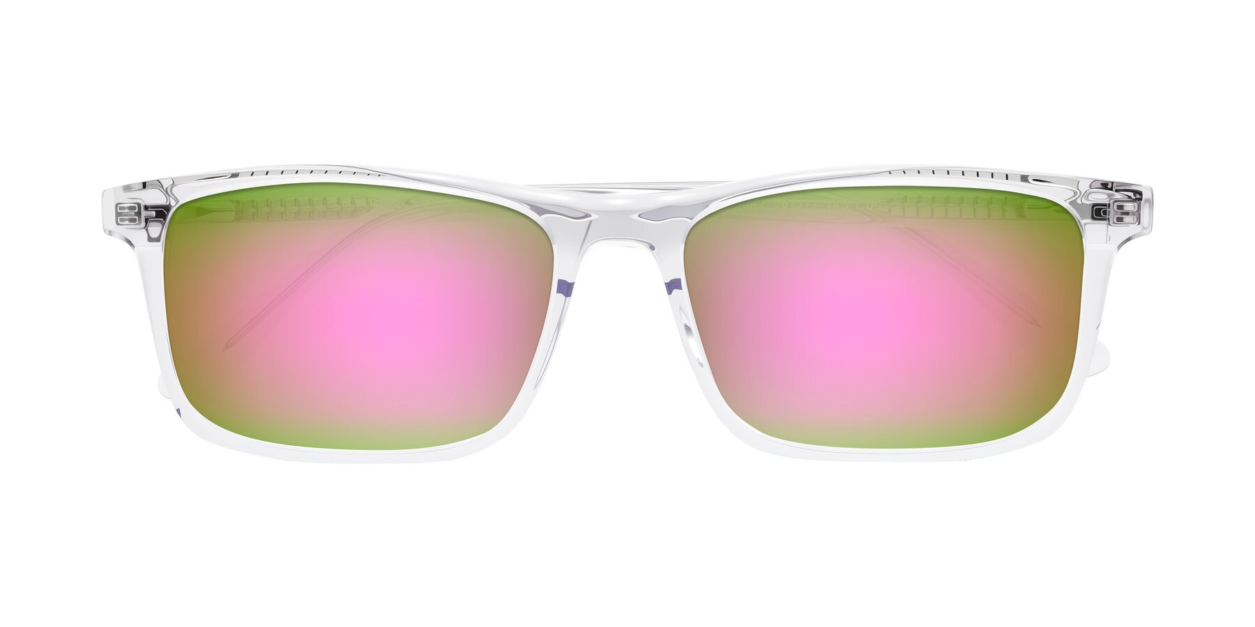 Folded Front of Plan in Clear with Pink Mirrored Lenses