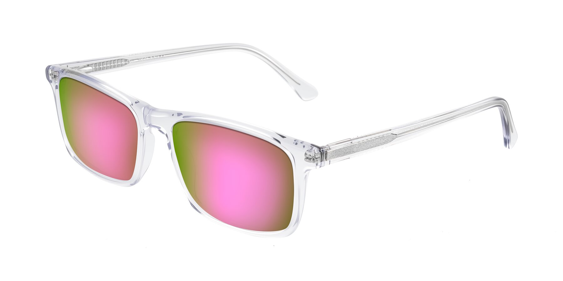 Angle of Plan in Clear with Pink Mirrored Lenses
