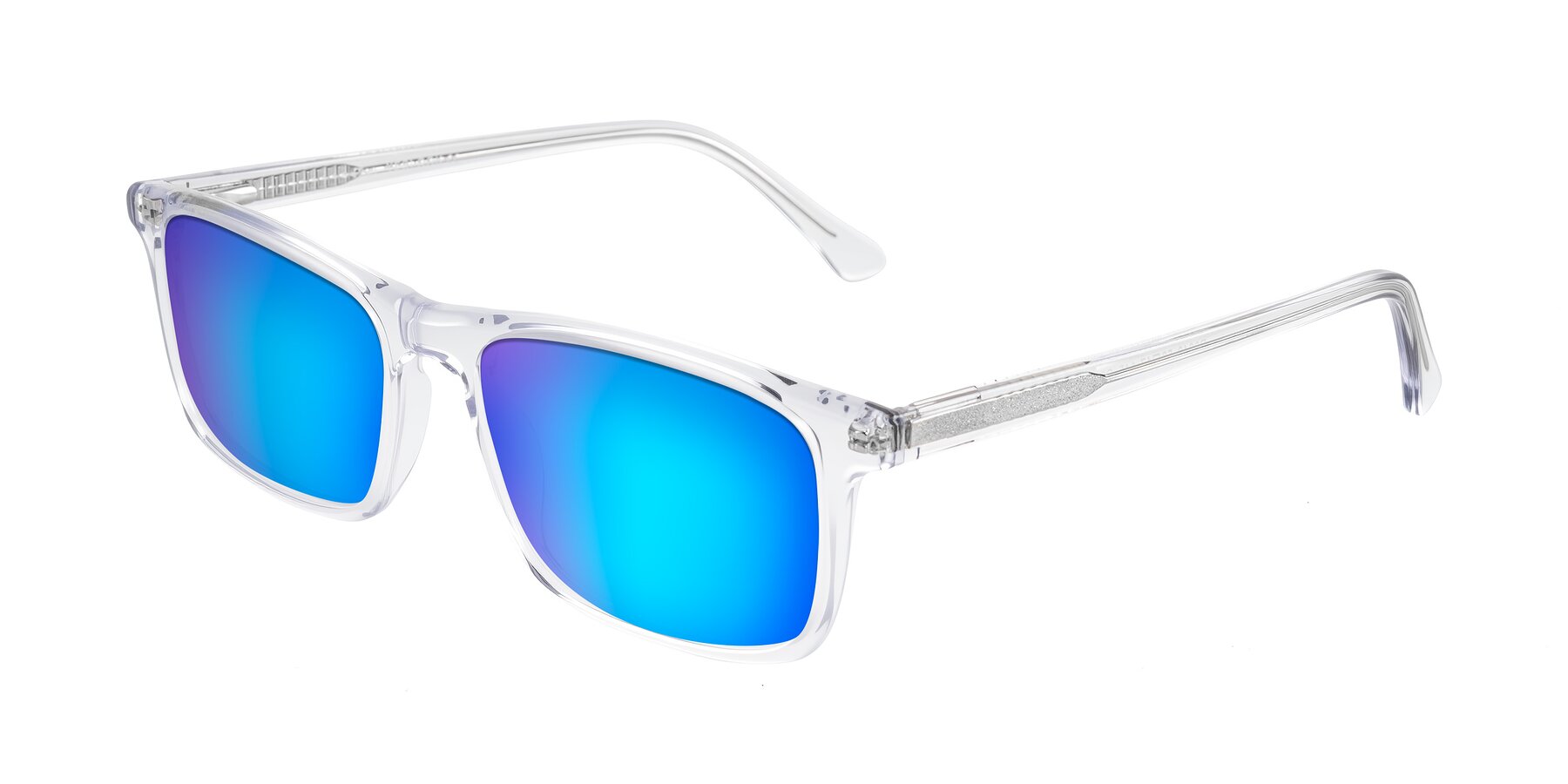 Angle of Plan in Clear with Blue Mirrored Lenses