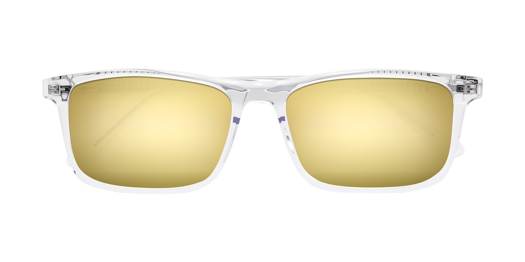 Folded Front of Plan in Clear with Gold Mirrored Lenses