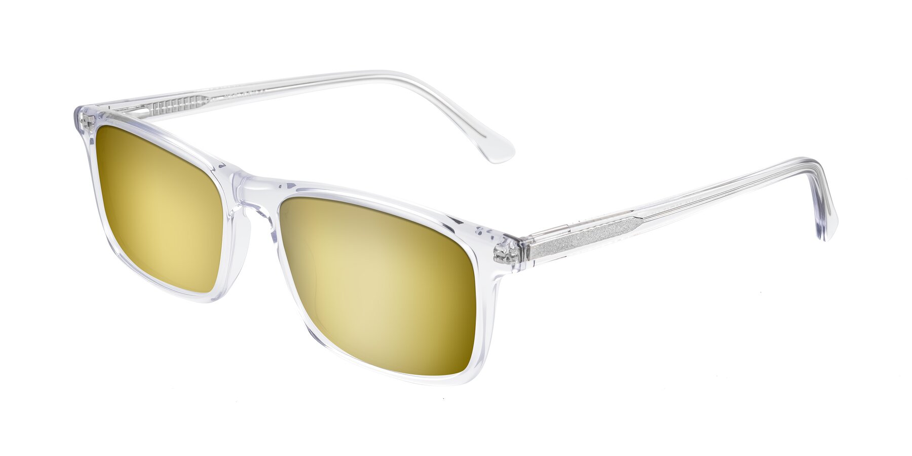 Angle of Plan in Clear with Gold Mirrored Lenses
