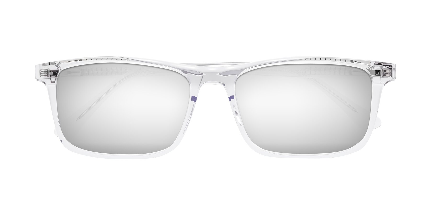Folded Front of Plan in Clear with Silver Mirrored Lenses