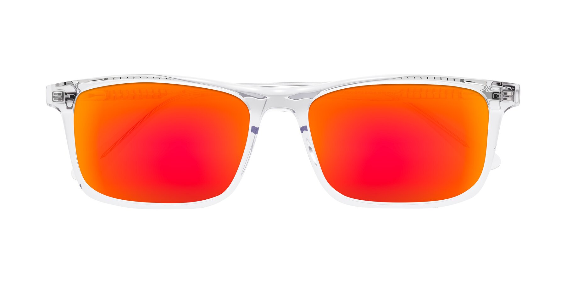 Folded Front of Plan in Clear with Red Gold Mirrored Lenses