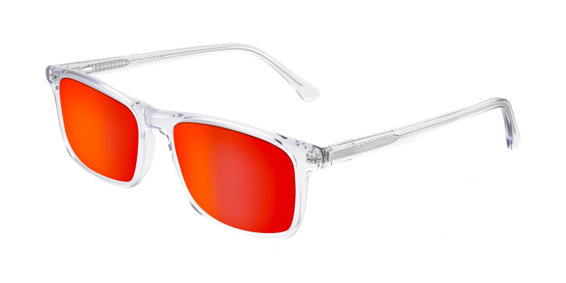 Angle of Plan in Clear with Red Gold Mirrored Lenses