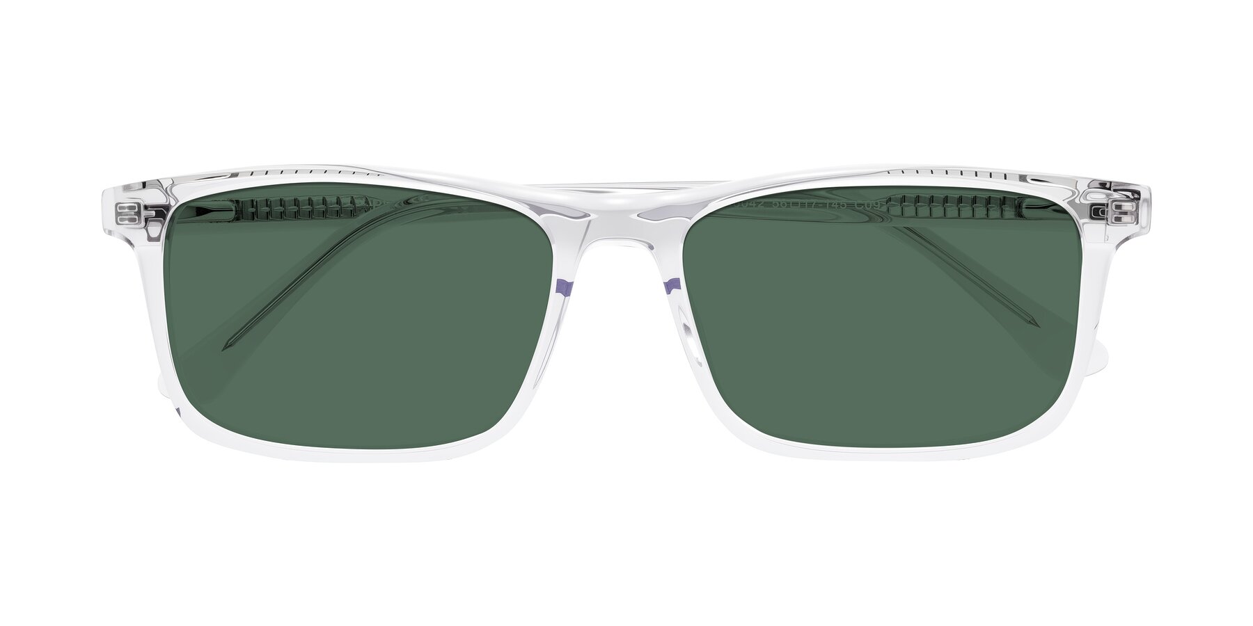 Folded Front of Plan in Clear with Green Polarized Lenses