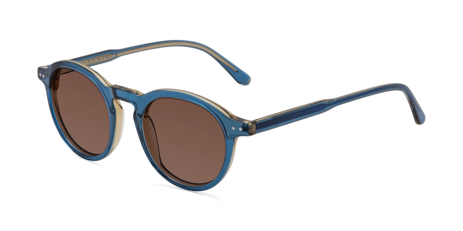 Angle of Fade in Blue with Brown Tinted Lenses