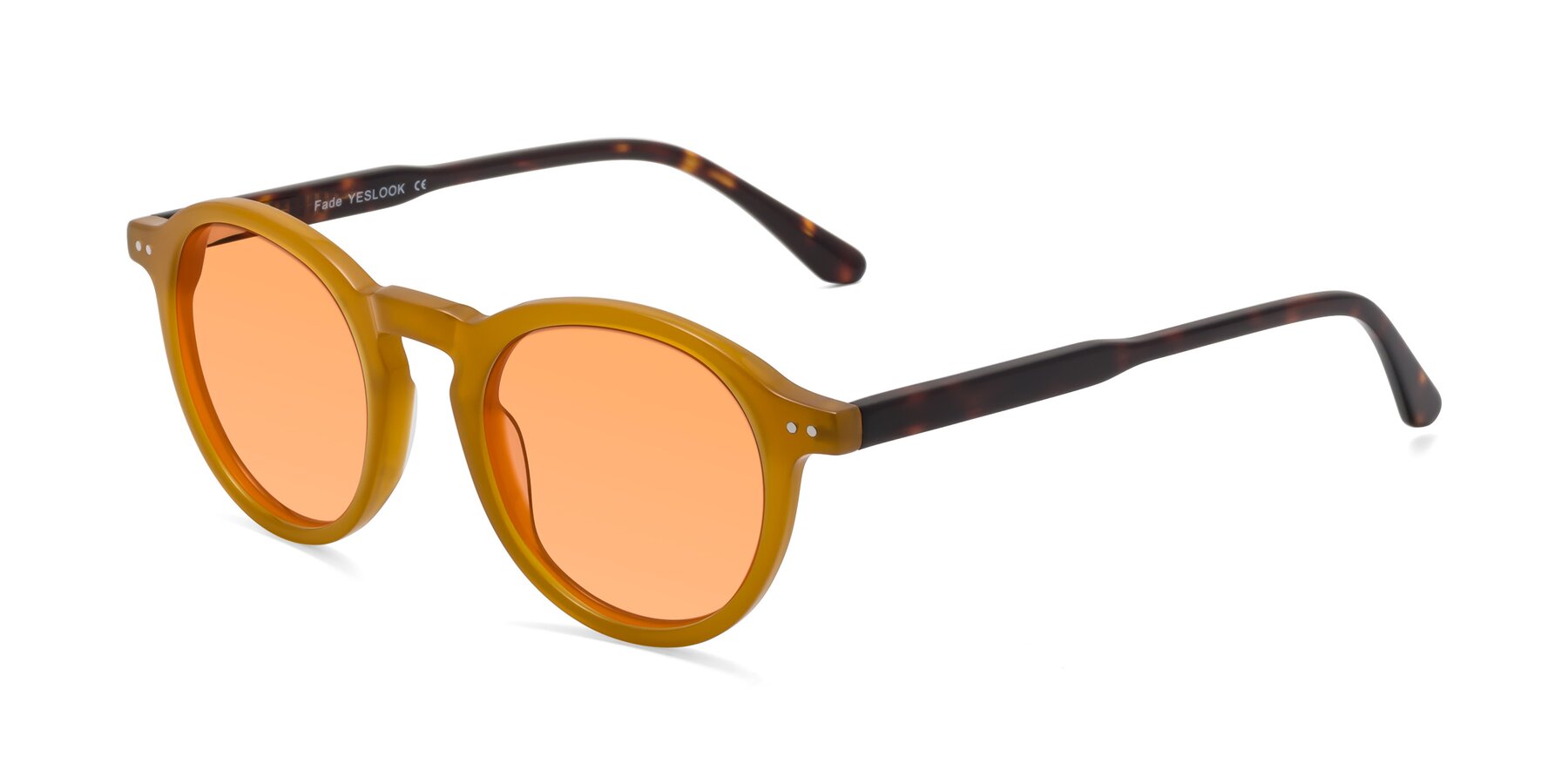 Angle of Fade in Caramel-Tortoise with Medium Orange Tinted Lenses