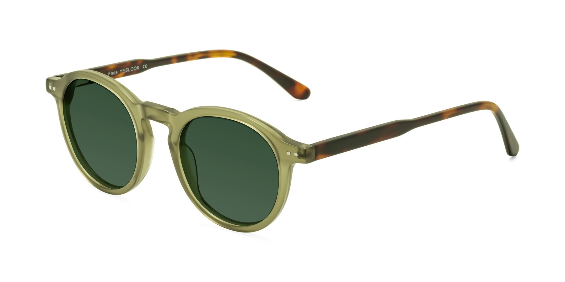 Angle of Fade in Green-Tortoise with Green Tinted Lenses