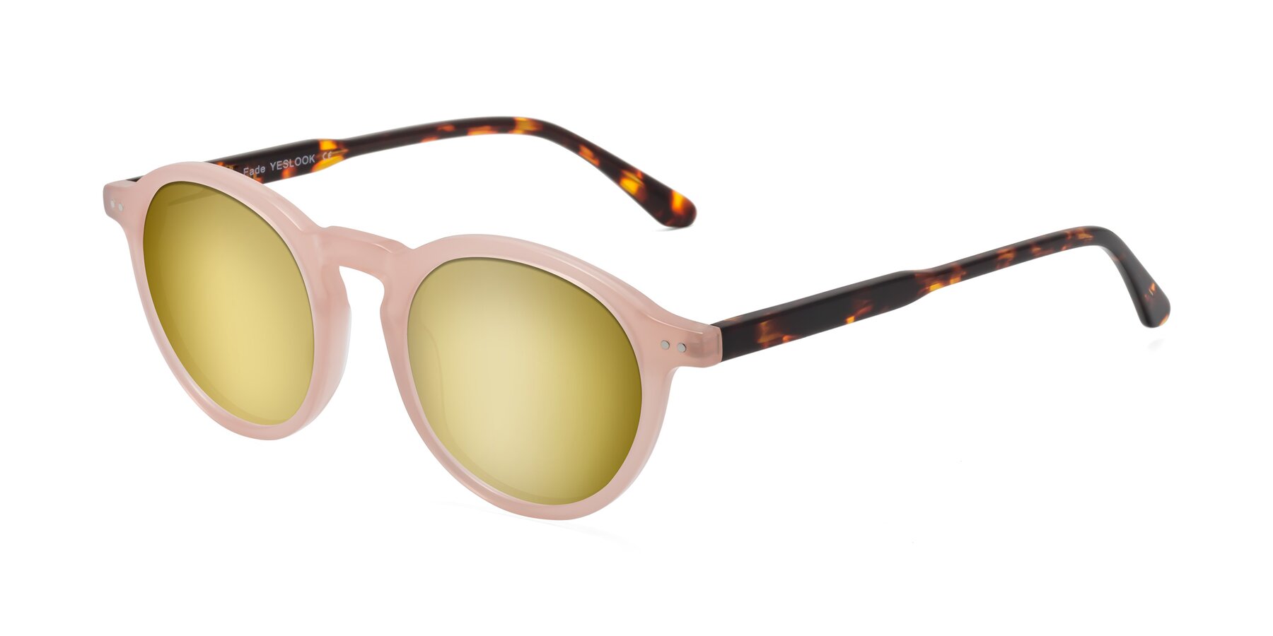 Angle of Fade in Peach-Tortoise with Gold Mirrored Lenses