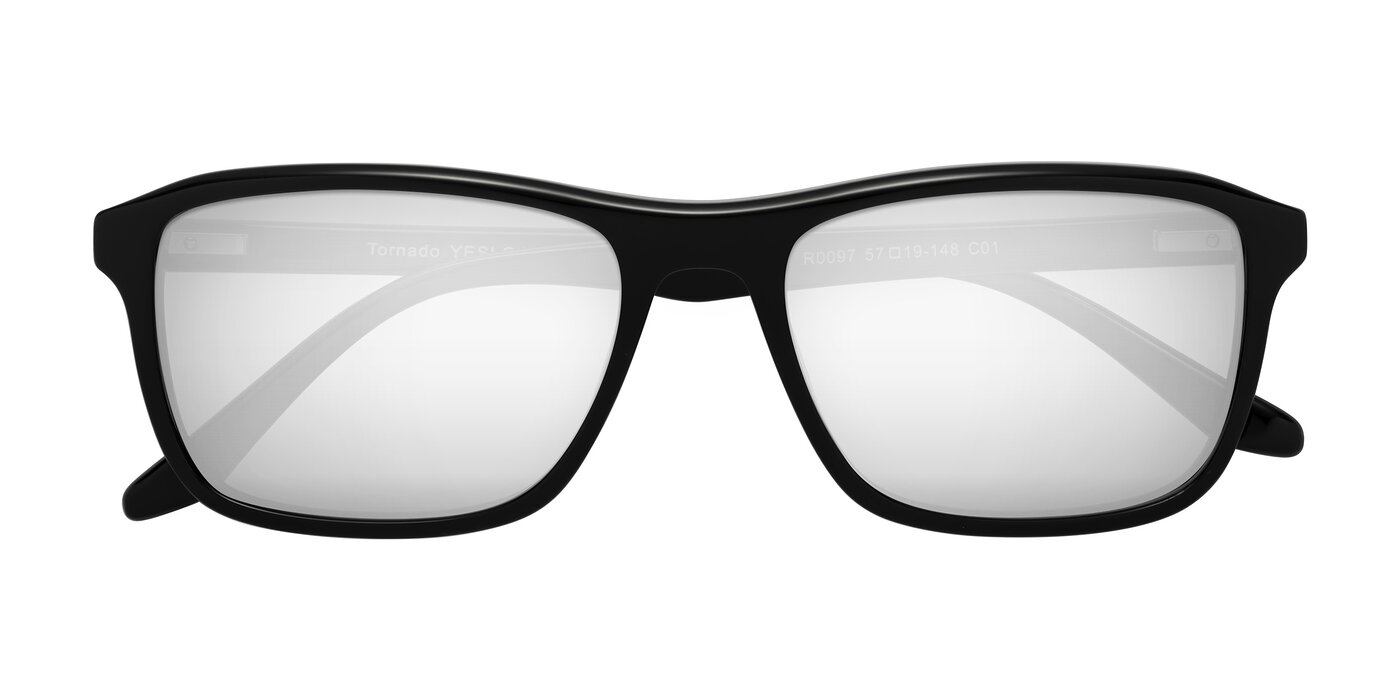 Tornado - Black Flash Mirrored Sunglasses