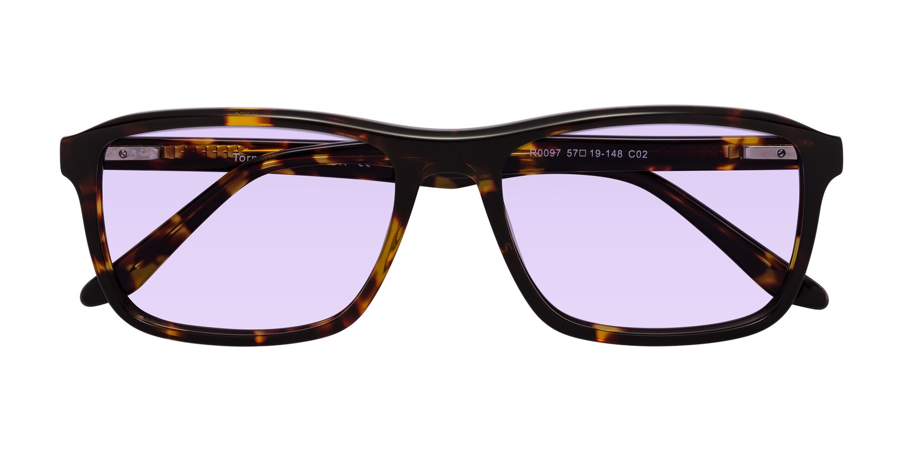 Folded Front of Tornado in Tortoise with Light Purple Tinted Lenses