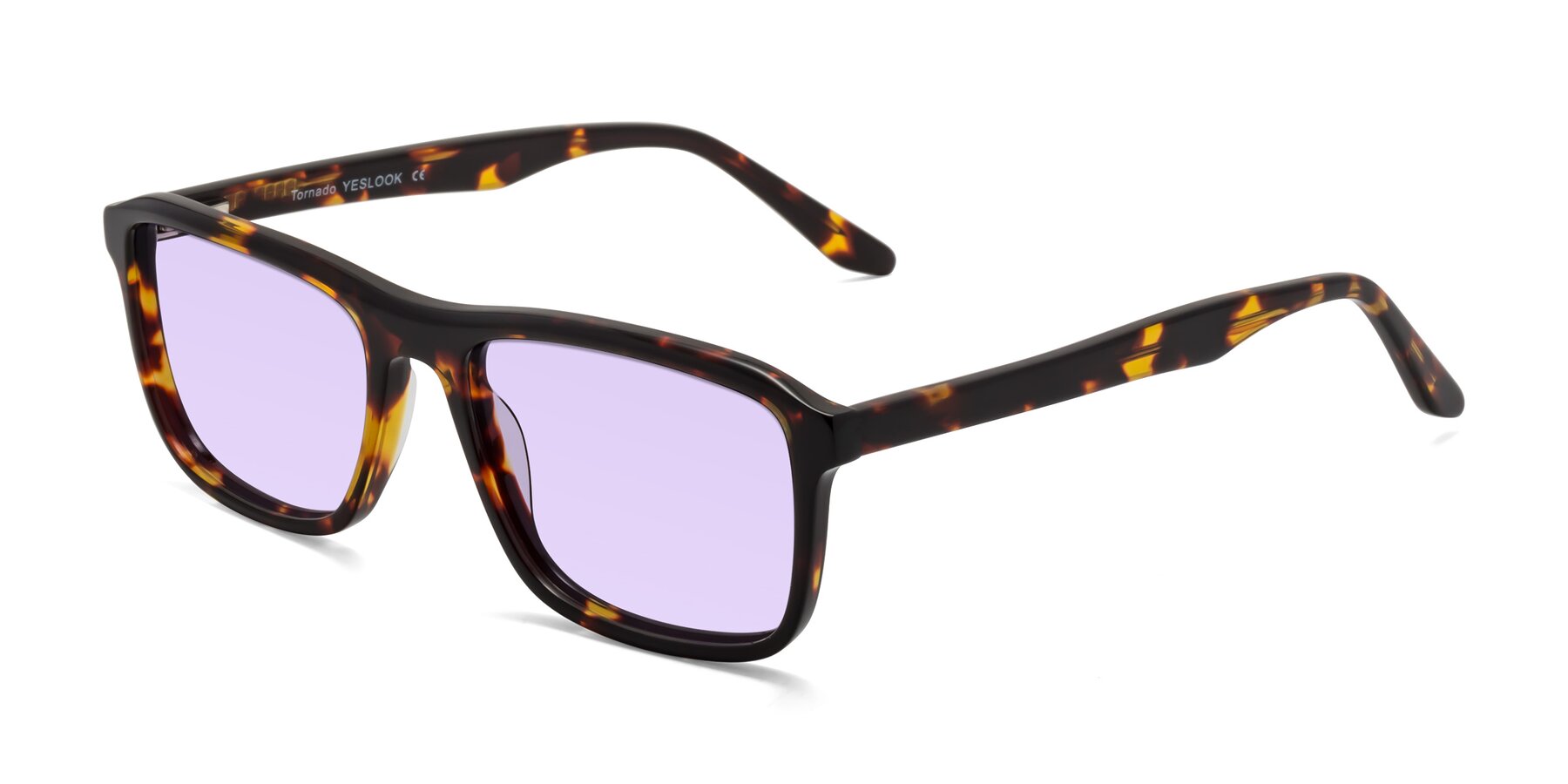 Angle of Tornado in Tortoise with Light Purple Tinted Lenses