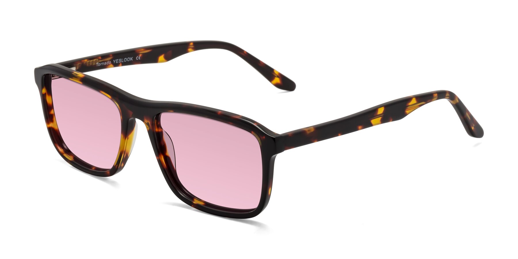 Angle of Tornado in Tortoise with Light Wine Tinted Lenses