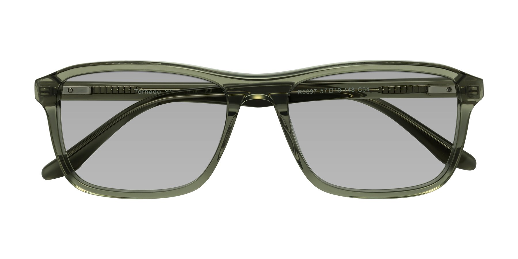 Folded Front of Tornado in Grayish Green with Light Gray Tinted Lenses