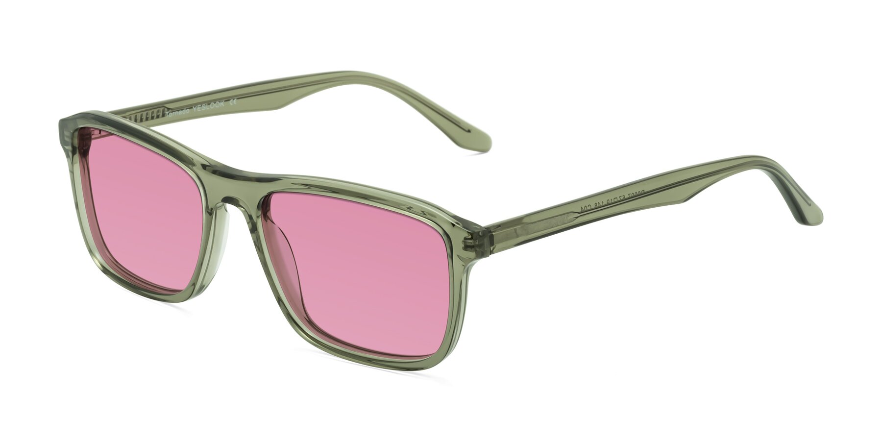 Angle of Tornado in Grayish Green with Medium Wine Tinted Lenses