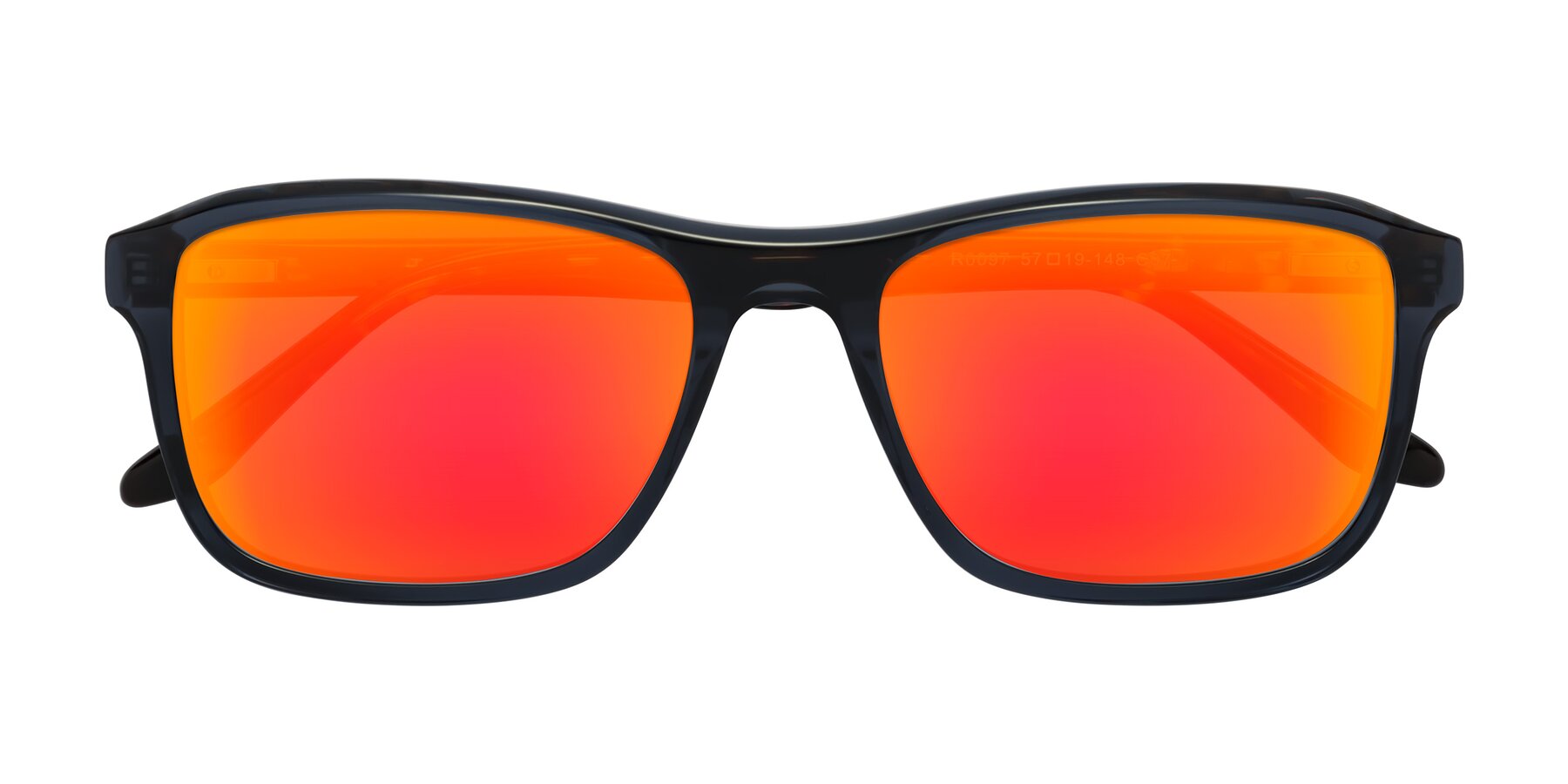 Folded Front of Tornado in Grayish Blue/Tortoise with Red Gold Mirrored Lenses