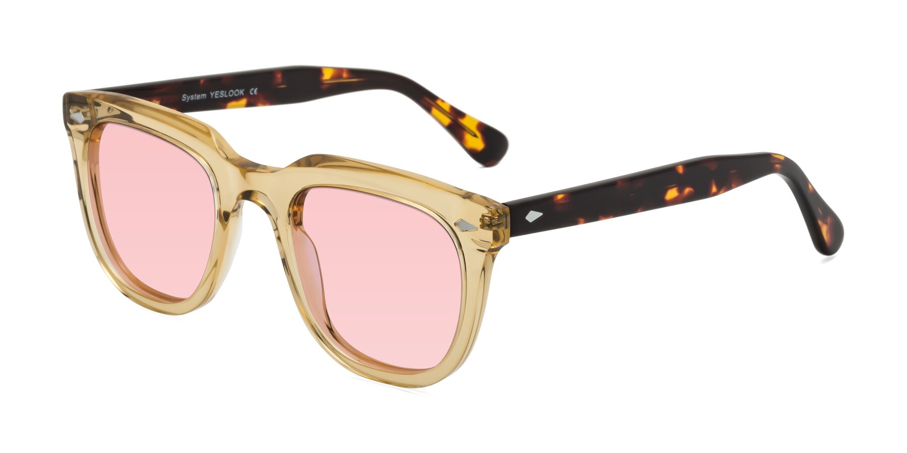 Angle of System in Champagne-Tortoise with Light Garnet Tinted Lenses