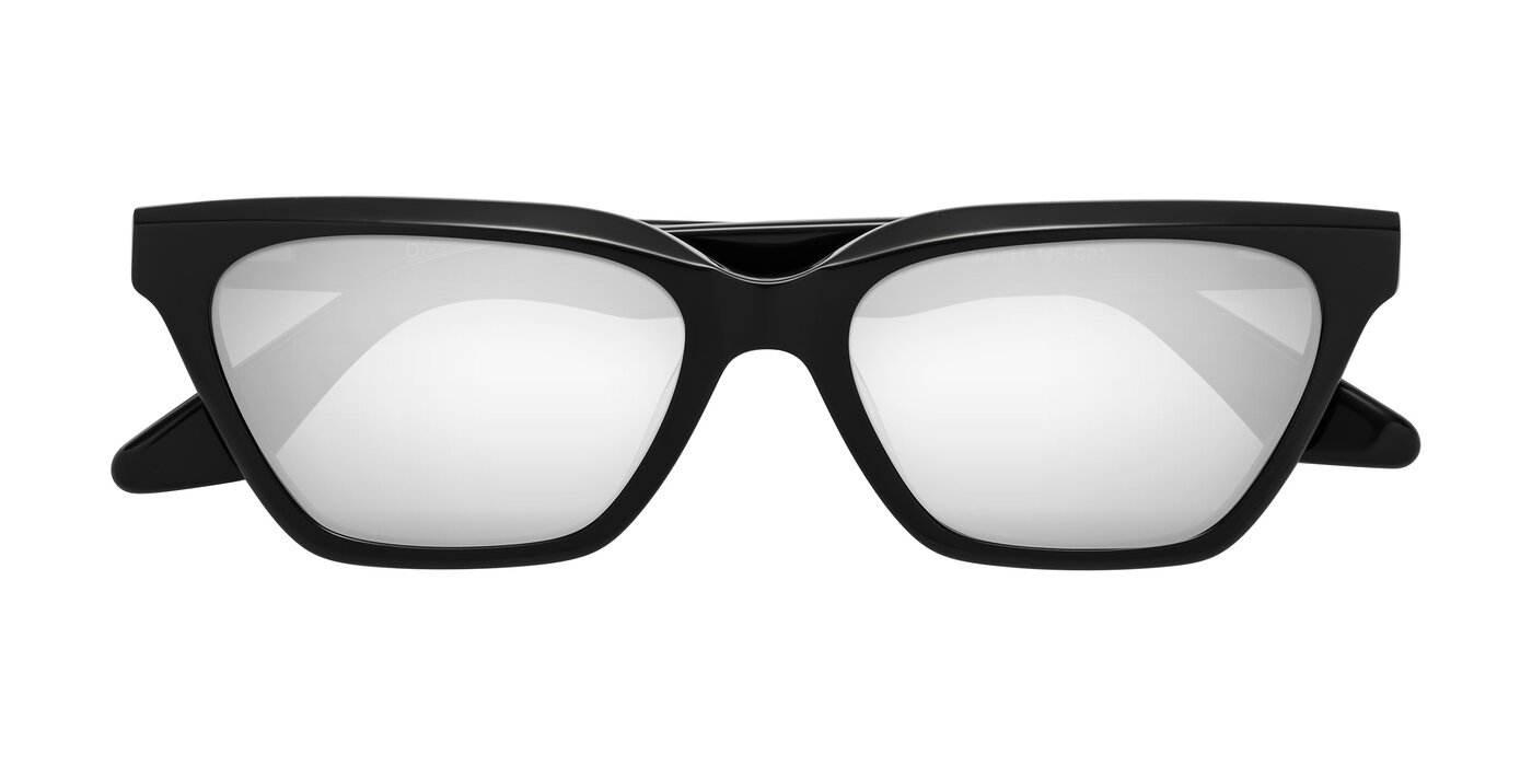 Discolor - Black Flash Mirrored Sunglasses