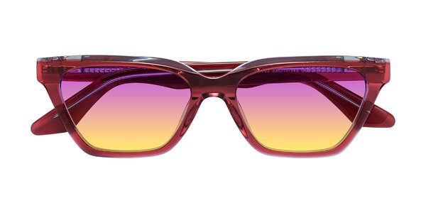 Front of Discolor in Red/Light Blue