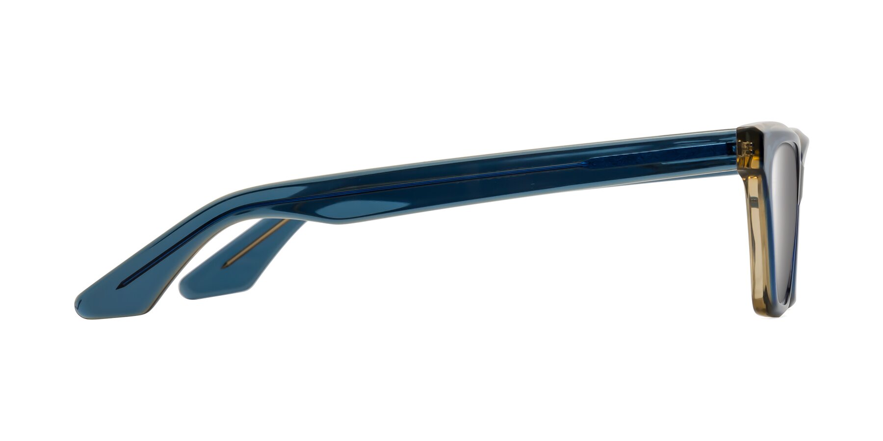 Side of Discolor in Blue-Champagne with Silver Mirrored Lenses