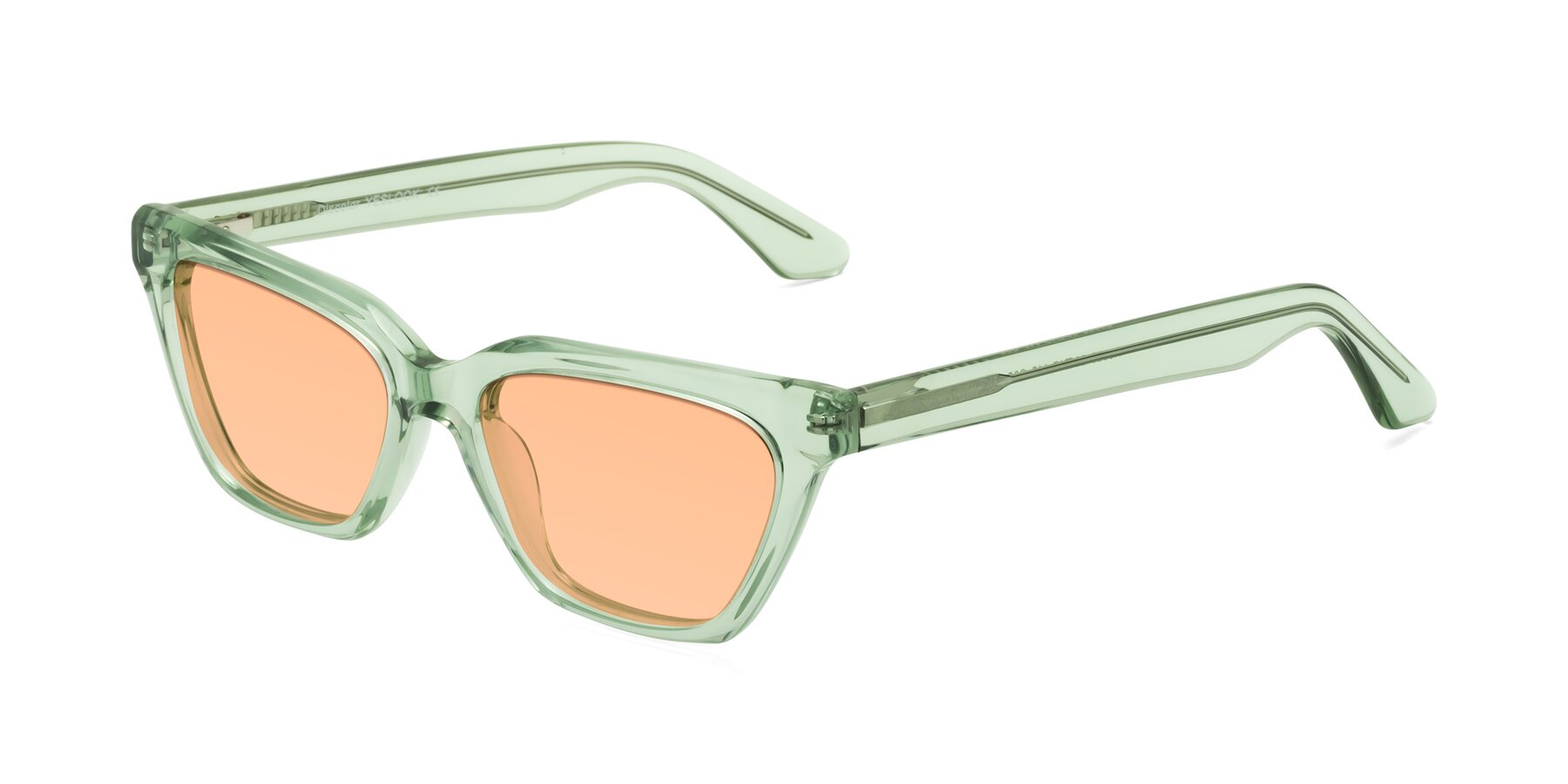Angle of Discolor in Light Green with Light Orange Tinted Lenses