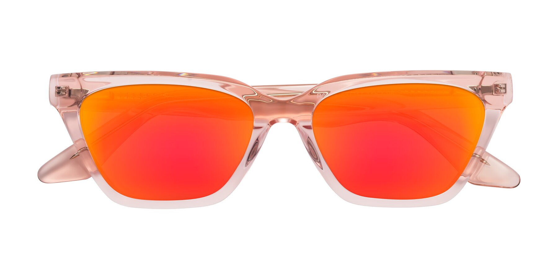 Folded Front of Discolor in Light Pink with Red Gold Mirrored Lenses