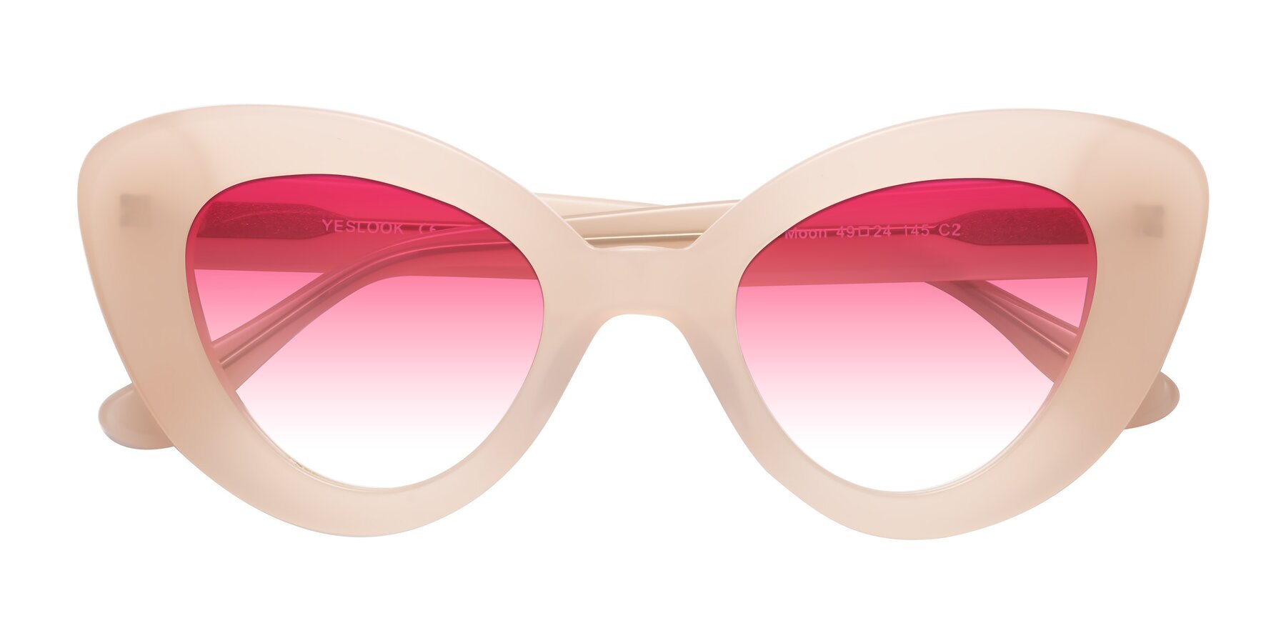 Folded Front of Moon in Peach with Pink Gradient Lenses