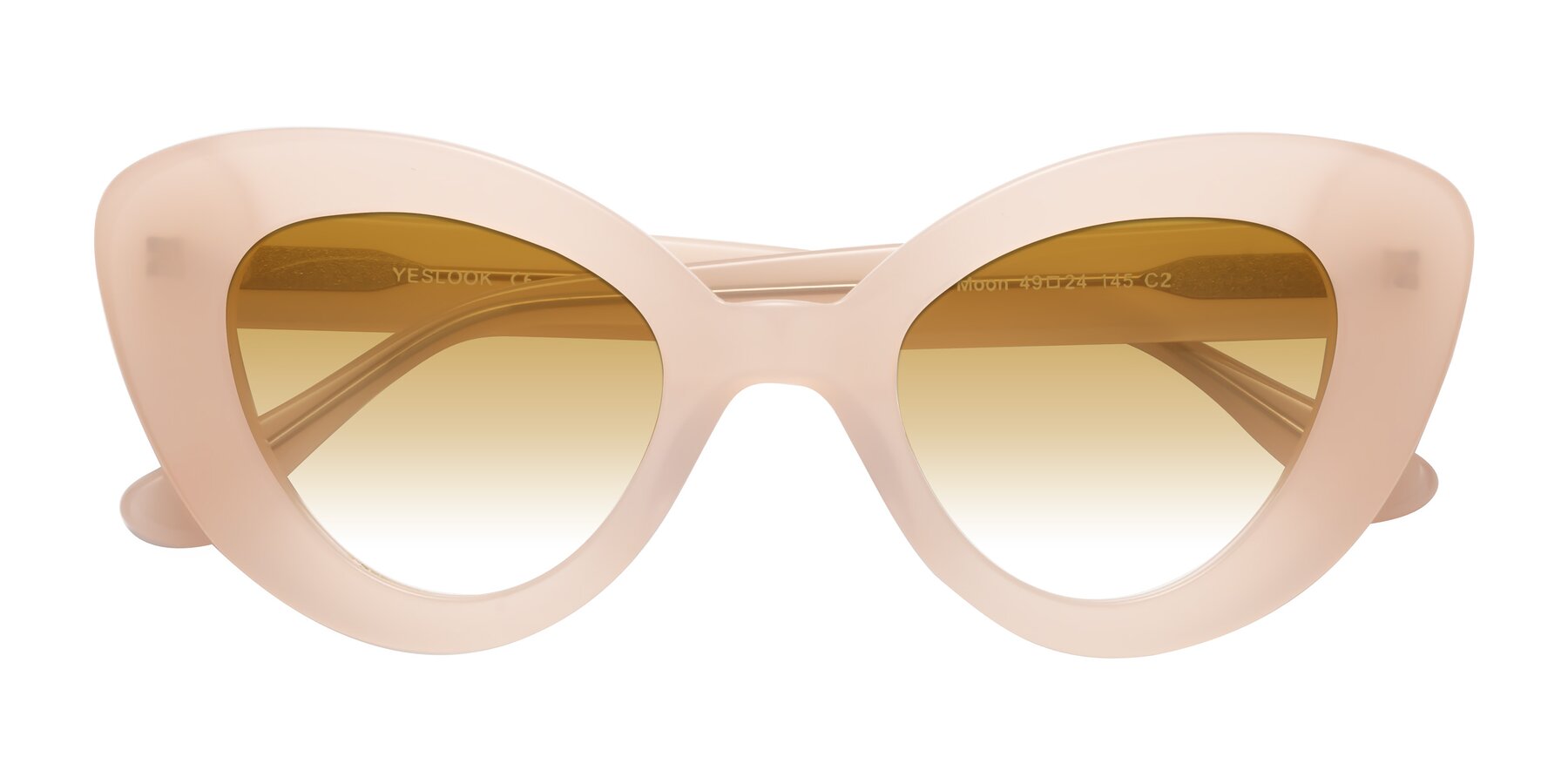 Folded Front of Moon in Peach with Champagne Gradient Lenses