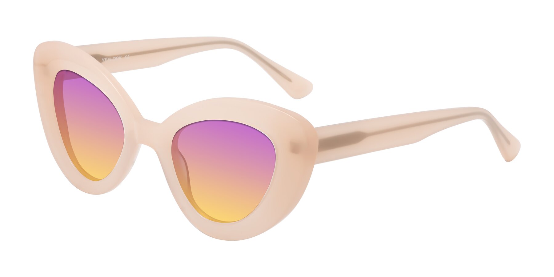 Angle of Moon in Peach with Purple / Yellow Gradient Lenses