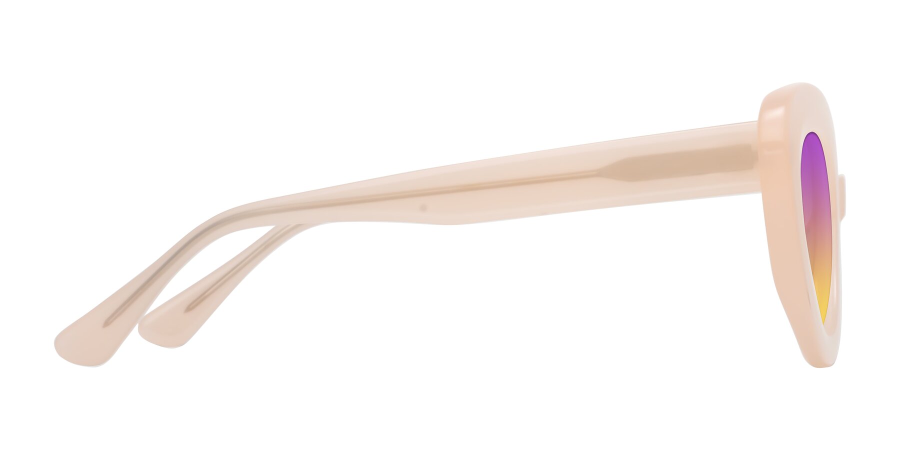 Side of Moon in Peach with Purple / Yellow Gradient Lenses