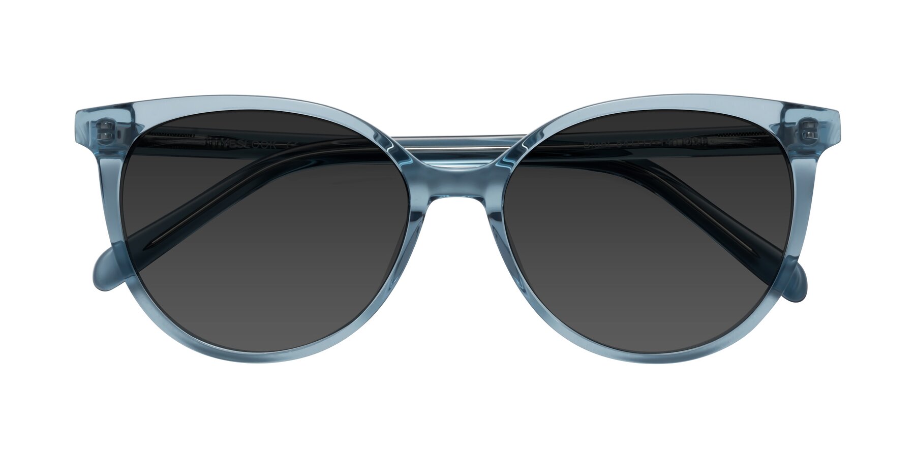 Folded Front of Blunt in Water Blue with Gray Tinted Lenses