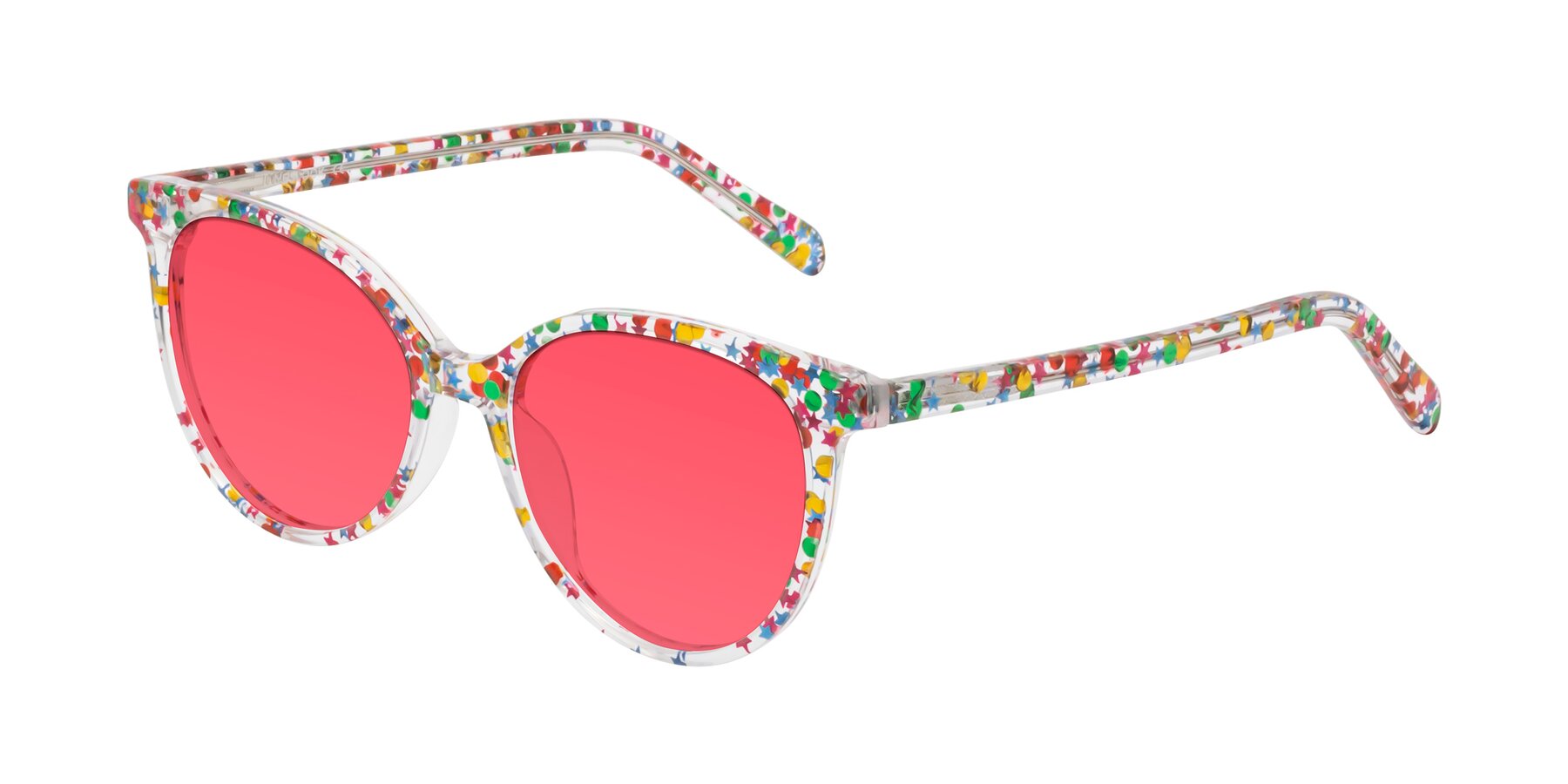 Angle of Blunt in Party Glitter with Red Tinted Lenses